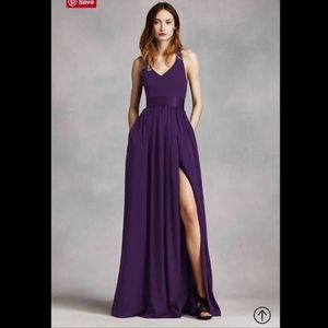 New White by Vera Wang Bridesmaid Dress Size: 8 Color: Plum